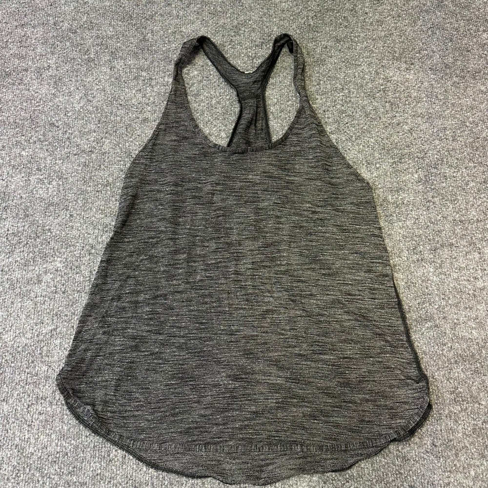 Lululemon Tank Top Womens Size 4 Gray Space Dye Racerback Scoop Neck Athletic